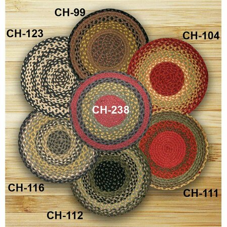 CAPITOL EARTH RUGS Burgundy-Olive-Charcoal Jute Chair Pad 20-238